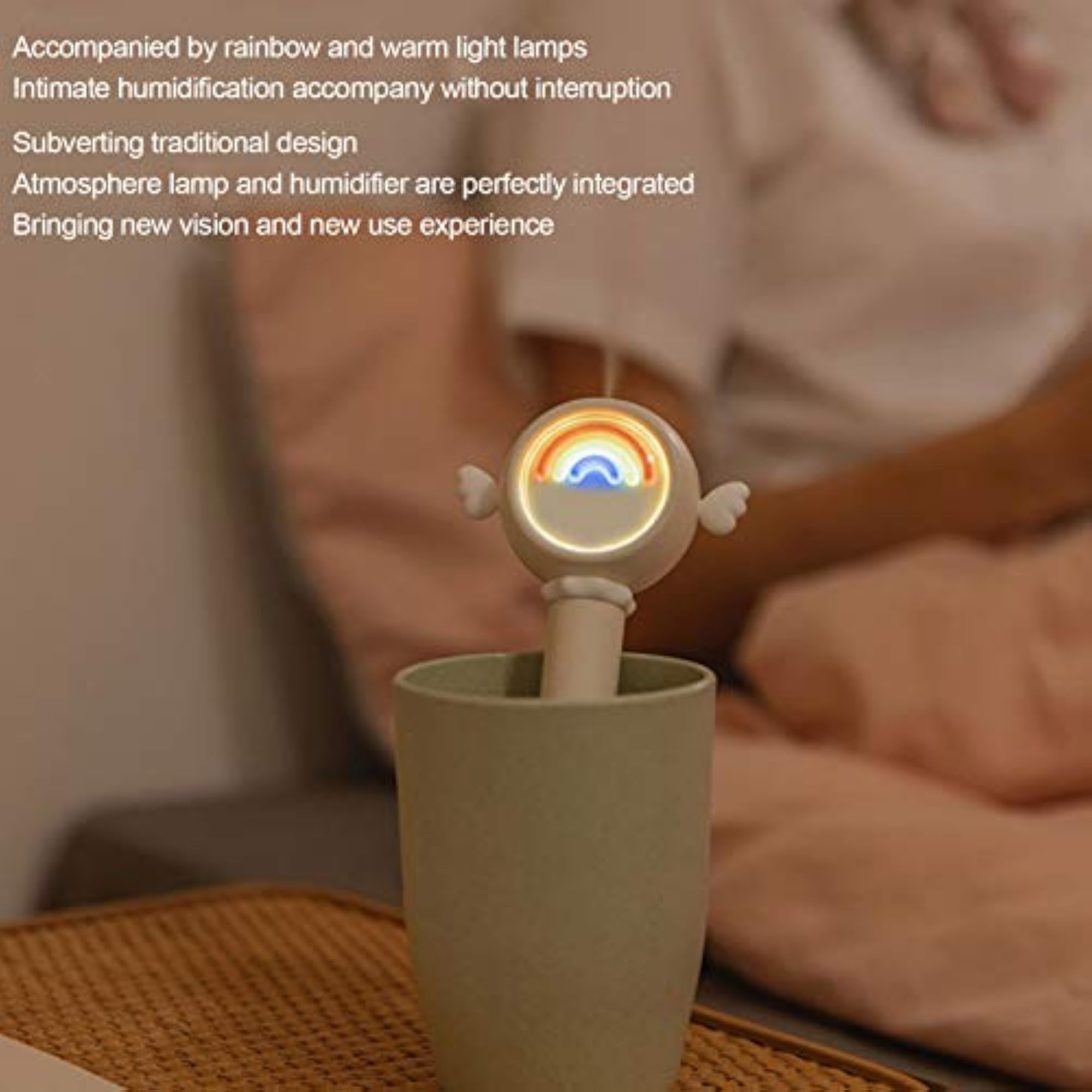 Ubersweet Mist Humidifier, Noiseless Essential Diffuser with Warm Light